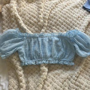 Women's Blue Crop-top